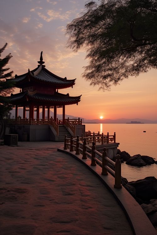 杭州西湖集賢亭旅游景點(diǎn)風(fēng)景攝影圖 攝影